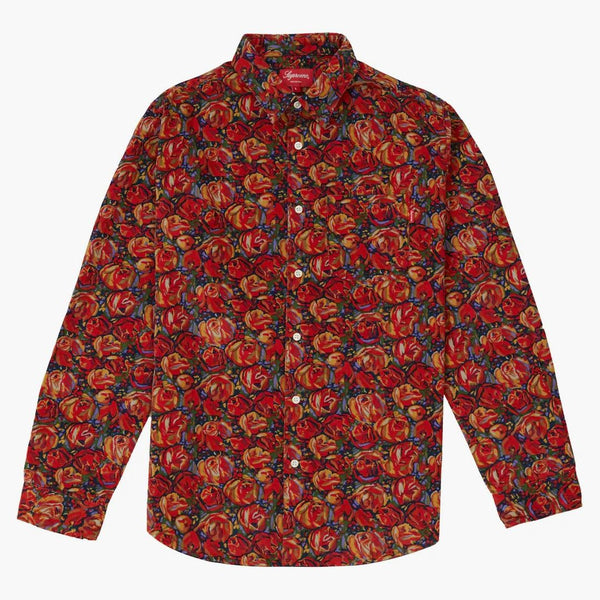 Supreme Roses Corduroy Shirt Red