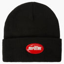 Supreme rubber patch beanie black