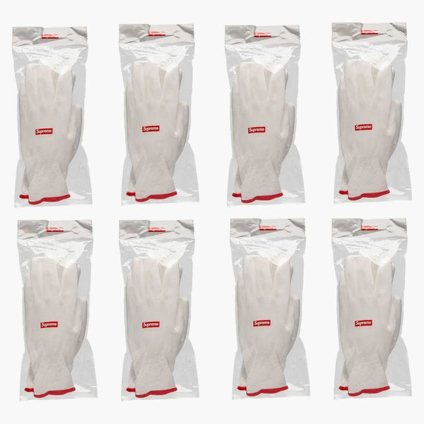 Supreme Rubberized Gloves 8x Lot FW20 Season Gift White/Red