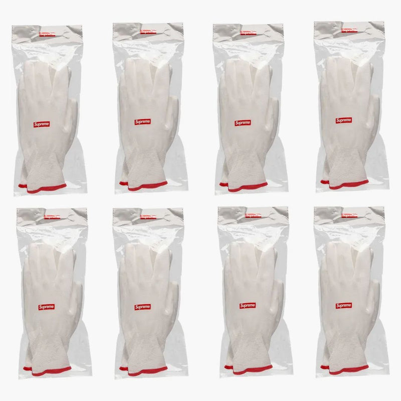 Supreme Rubberized Gloves 8x Lot FW20 Season Gift White/Red