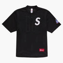 Supreme s logo baseball henley black