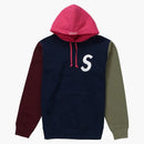 Supreme S Logo Colorblocked Hooded Sweatshirt Navy