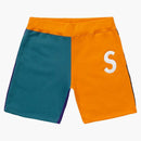 Supreme S Logo Colorblocked Sweatshort Orange