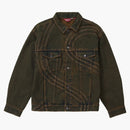 Supreme S Logo Denim Trucker Jacket Dirty Green