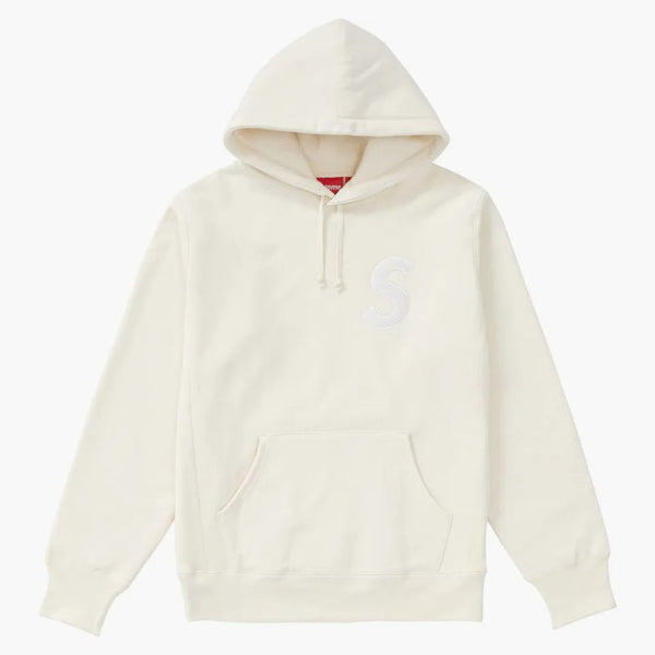 Supreme s logotyp huva tröja (FW18) Natural