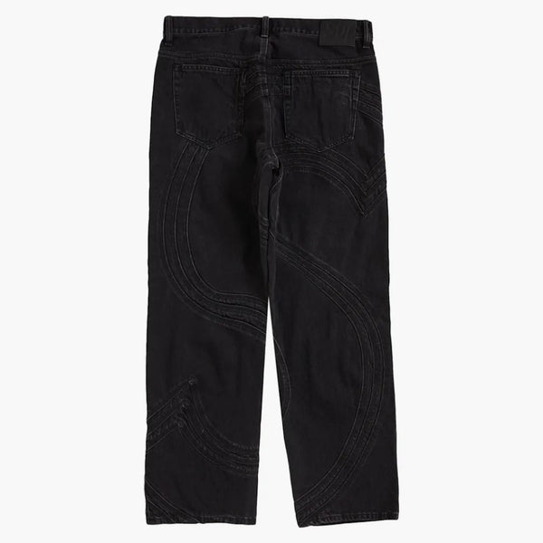 Nejvyšší logo s volným fit Jean Washed Black