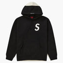 Supreme s logo split huva tröja svart svart