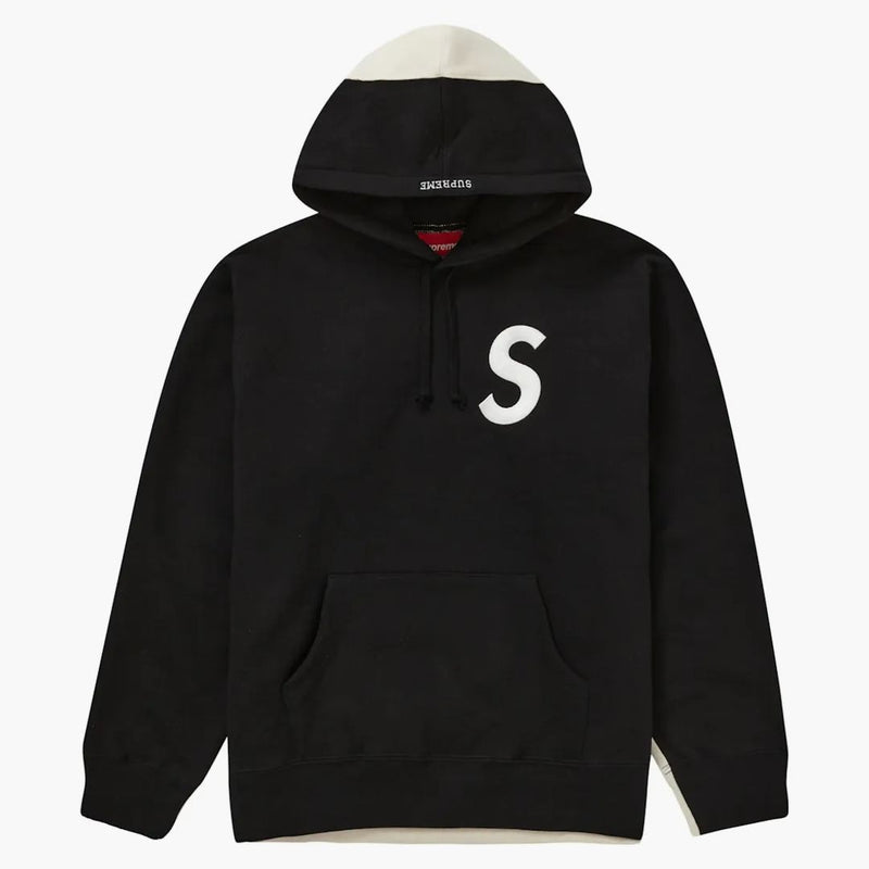 Nejvyšší logo s rozdělenou kapucí mikina černá