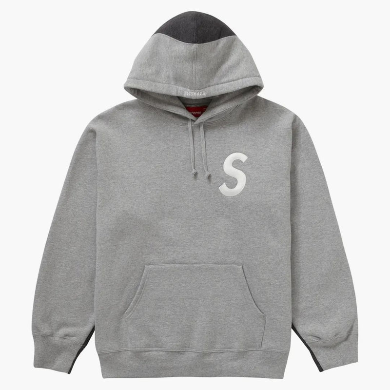 Supreme s logotyp split huva tröjor ljunggrå