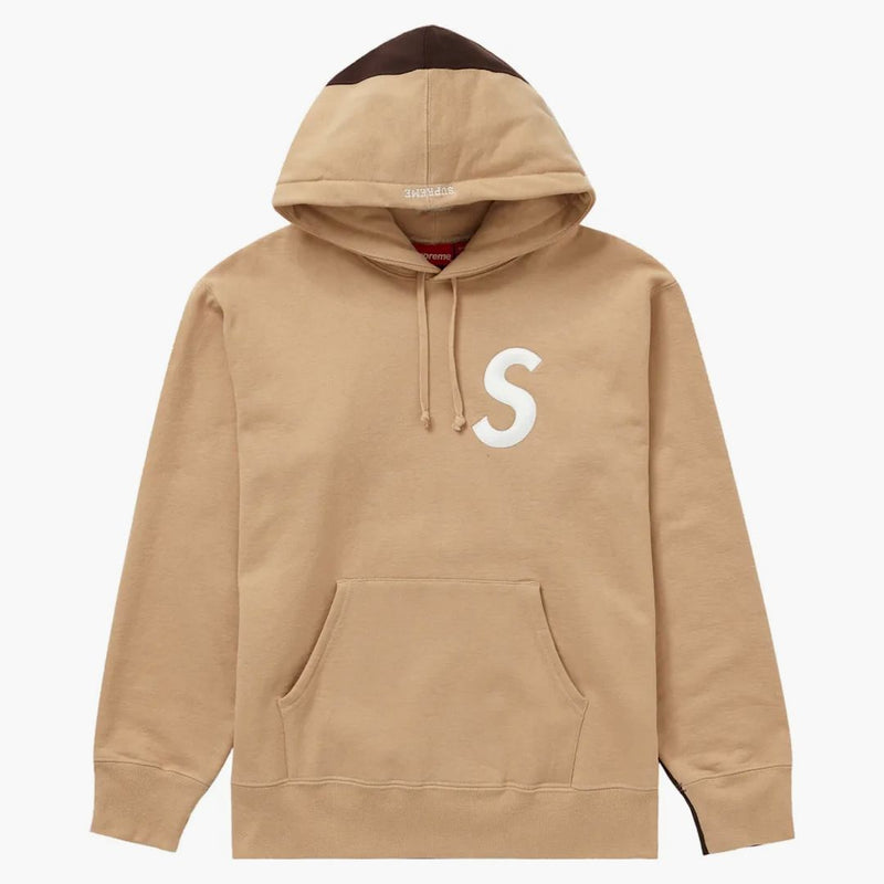 Supreme S Logo Split Hooded Sweatshirt Tan