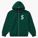 Supreme S Logo Zip Up Hooded Sweatshirt Dark Green