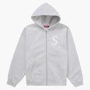 Supreme S Logo Zip Up Hooded Sweatshirt (fw24) Ash Grey