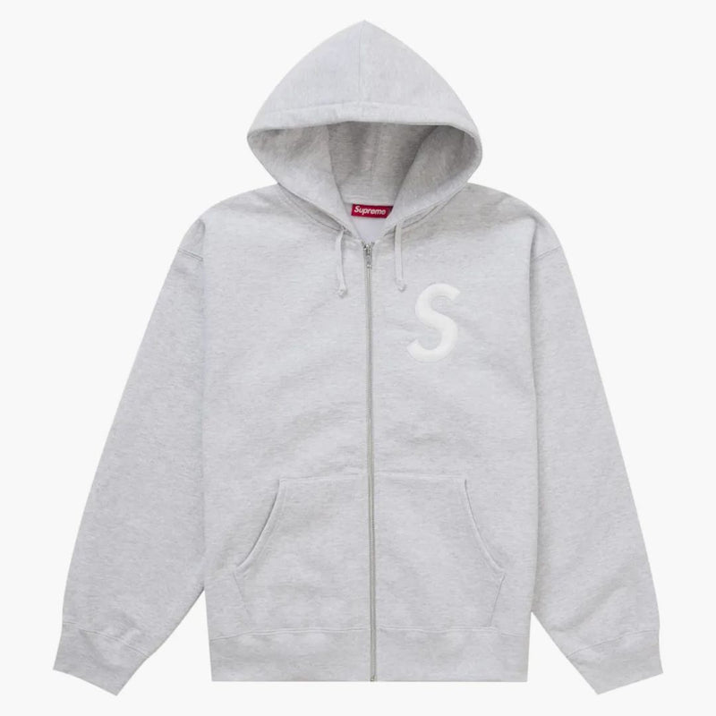 Logo Supreme S Up z kapturem bluza (FW24) Ash Grey