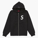 Supreme s logotipo cremallera sudadera con capucha (FW24) Negro