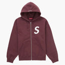 Supreme s logotipo cremallera sudadera con capucha (FW24) Maroon