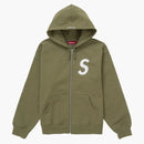 Supreme S Logo Zip Up Hooded Sweatshirt (FW24) Light Olive