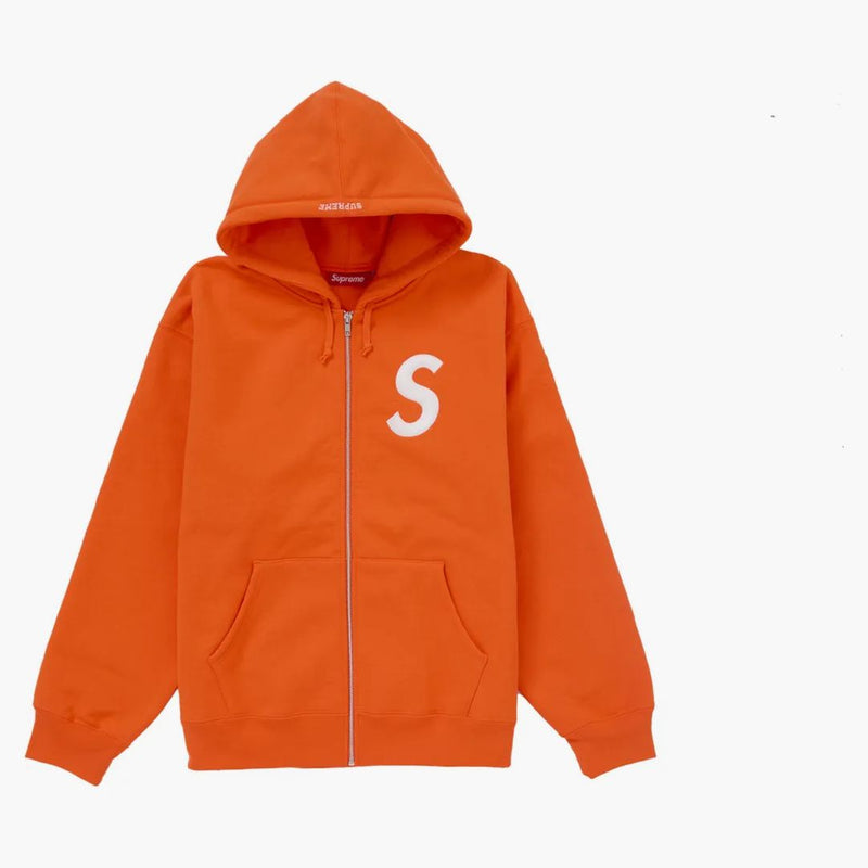 Supreme S Logo Zip Up Felpa con cappuccio (FW24) Orange brillante
