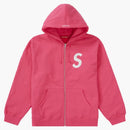 Supreme s logo zip up hooded sweatshirt magenta
