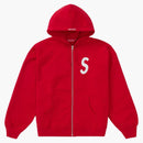 Supreme S Logo Zip Up Hooded Sweatshirt Red