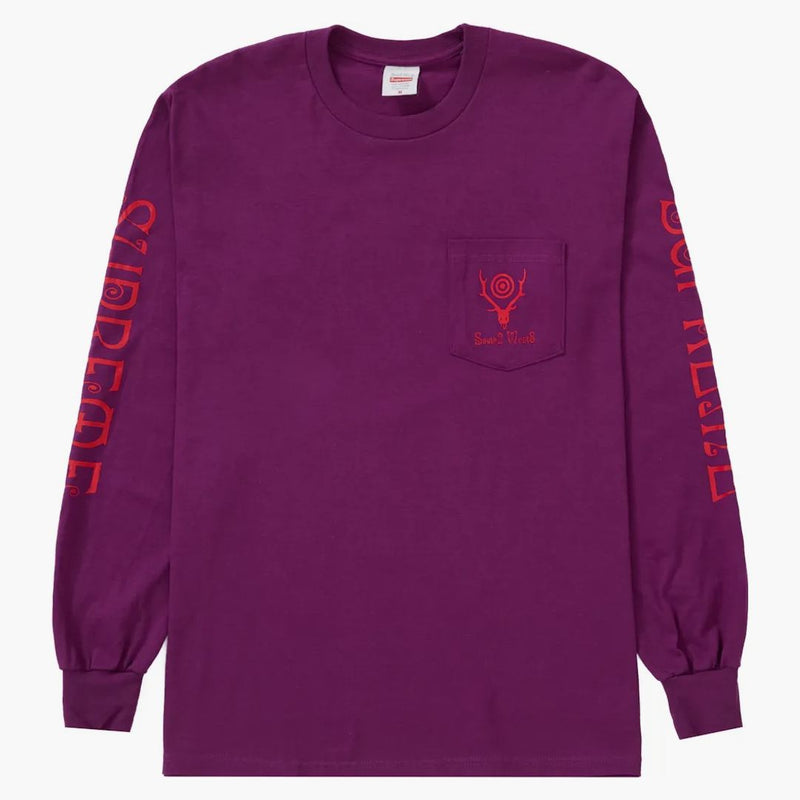 Supreme South2 West8 l/s pocket tea purple