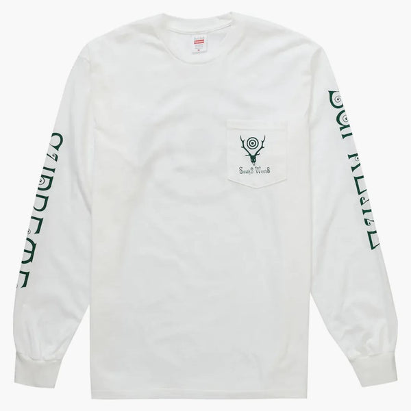 Supreme South2 West8 L/S Pocket Tee White