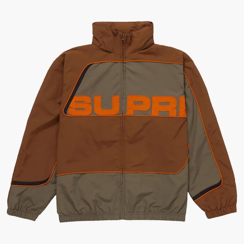 Supreme S panelerade spårjacka brun