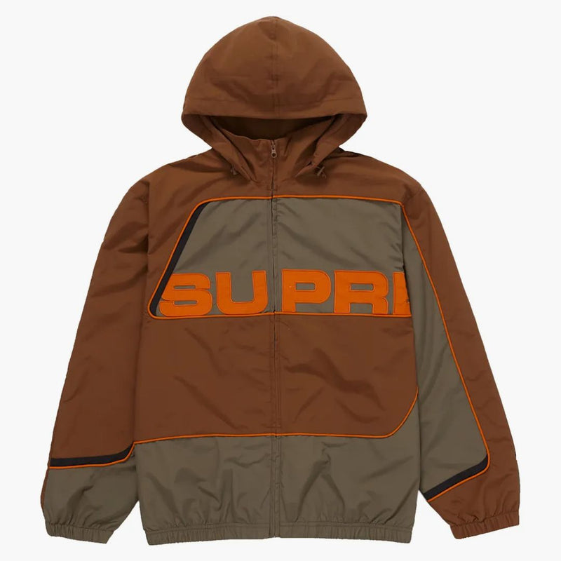 Supreme S panelerade spårjacka brun