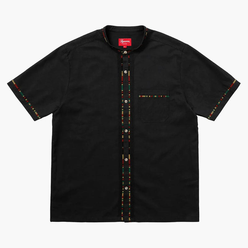 Supreme S/S Band Collar Shirt Black