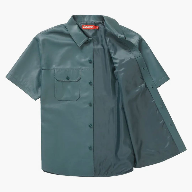 Supreme S/S Leather Work Shirt Dusty Teal