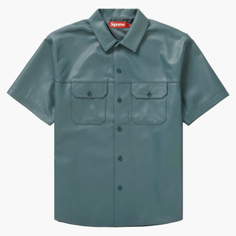 Supreme S/S Leather Work Shirt Dusty Teal