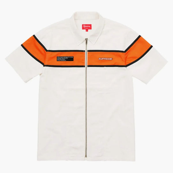 Supreme Ss Zip Up Work Shirt White
