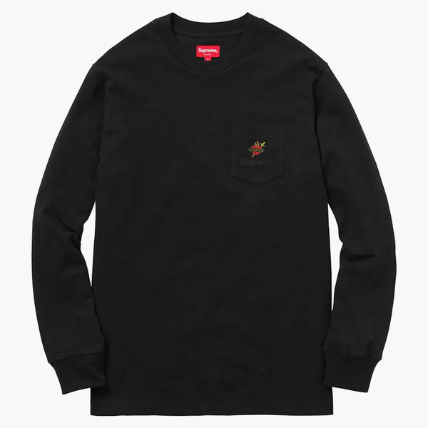 Supreme Sacred Heart l/s Pocket Tea svart