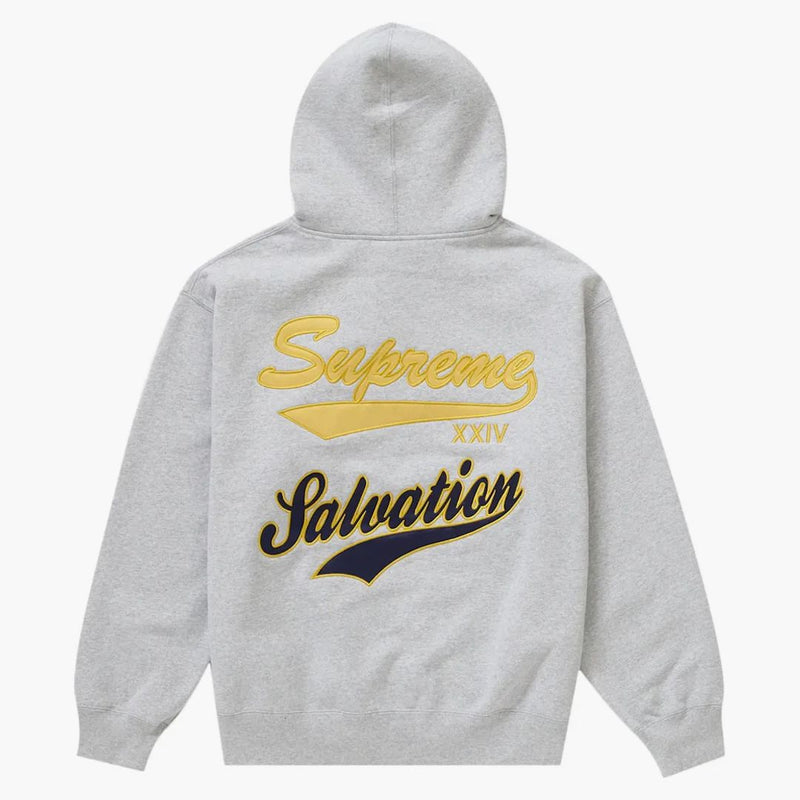 Supreme Salvation Zip Up Hooded Sweatshirt Heather Grey