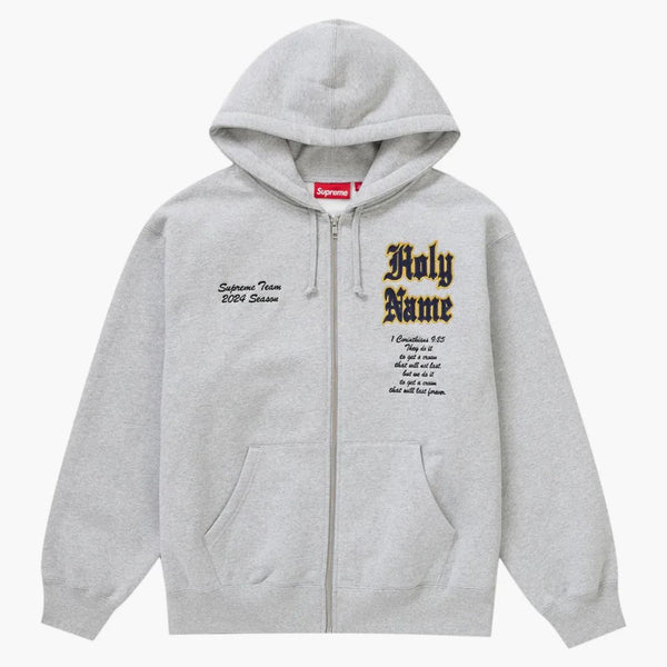 Supreme Salvation Zip Up Hooded Sweatshirt Heather Grey