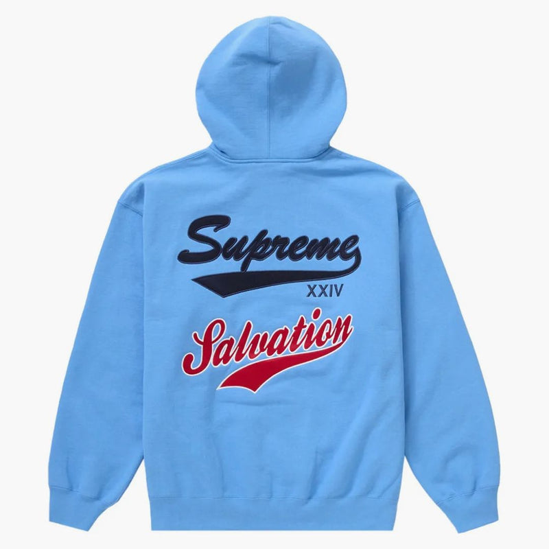 Nejvyšší spasení zip Up Mikina s kapucí světle modrá