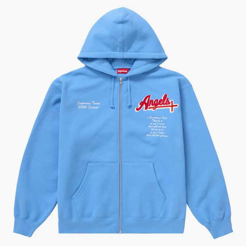 Nejvyšší spasení zip Up Mikina s kapucí světle modrá