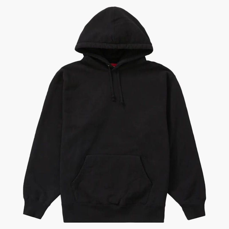 Supreme Satin Appliqué Hooded Sweatshirt svart