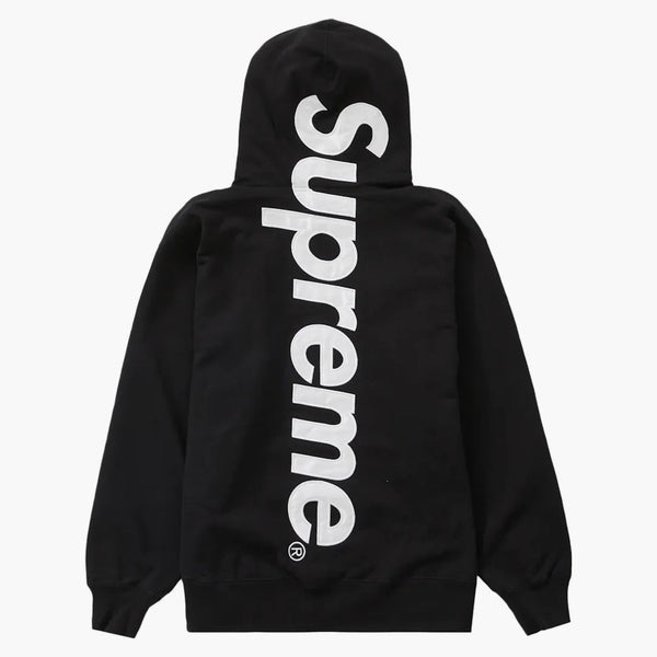 Supreme Satin Appliqué Hooded Sweatshirt svart