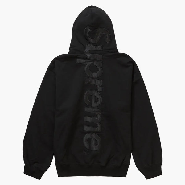 Supreme Satin Appliqué Hooded Sweatshirt (FW23) Black