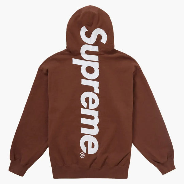 Supreme Satin Applique Hooded Sweatshirt Fw24 Brown