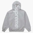 Sudadera con capucha suprema de aplicados Satin FW24 Heather Gray
