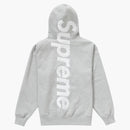 Supreme satin appliqué hooded sweatshirt Heather gray
