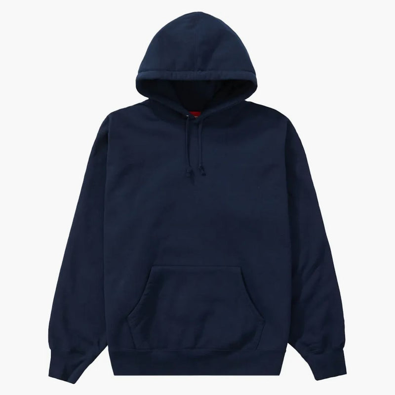 Supreme Satin Appliqué Hooded Sweatshirt Navy