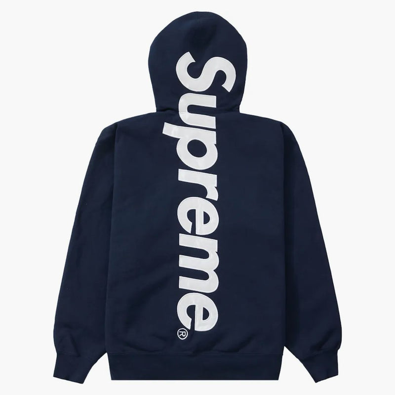 Supreme Satin Appliqué Hooded Sweatshirt Navy