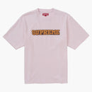 Supreme satin appliqué s/s top light pink