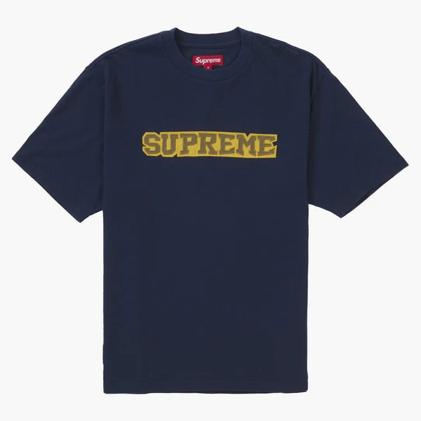 Supreme Satin Appliqé S/S Top Navy