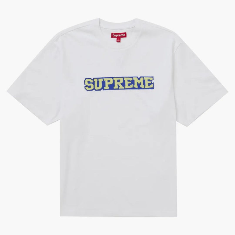 Supreme Satin Appliqé S/S Top White