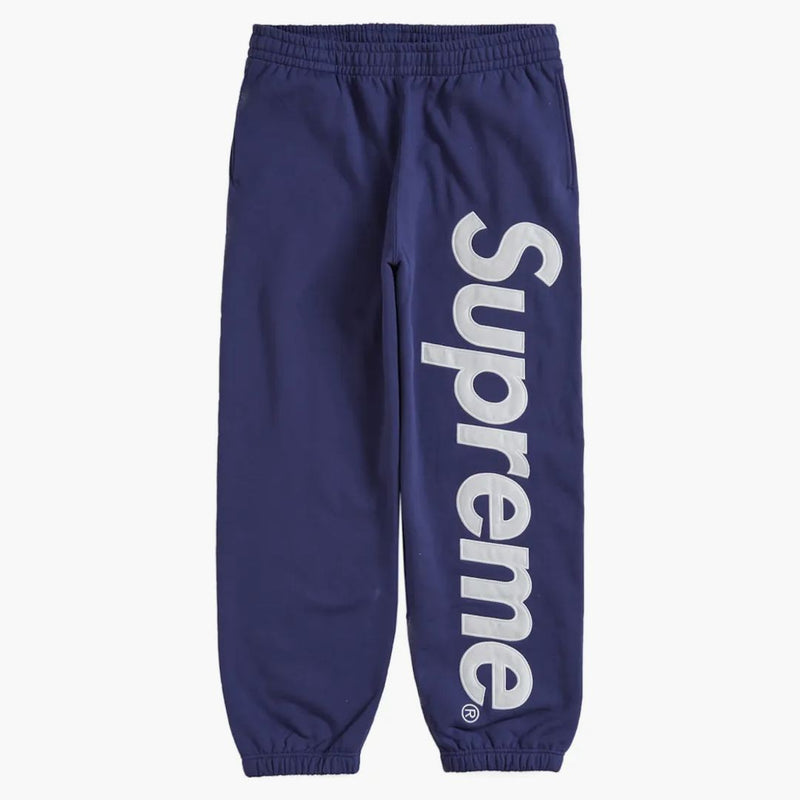 Supreme Satin Appliqué Sweatpant (fw23) Washed Navy