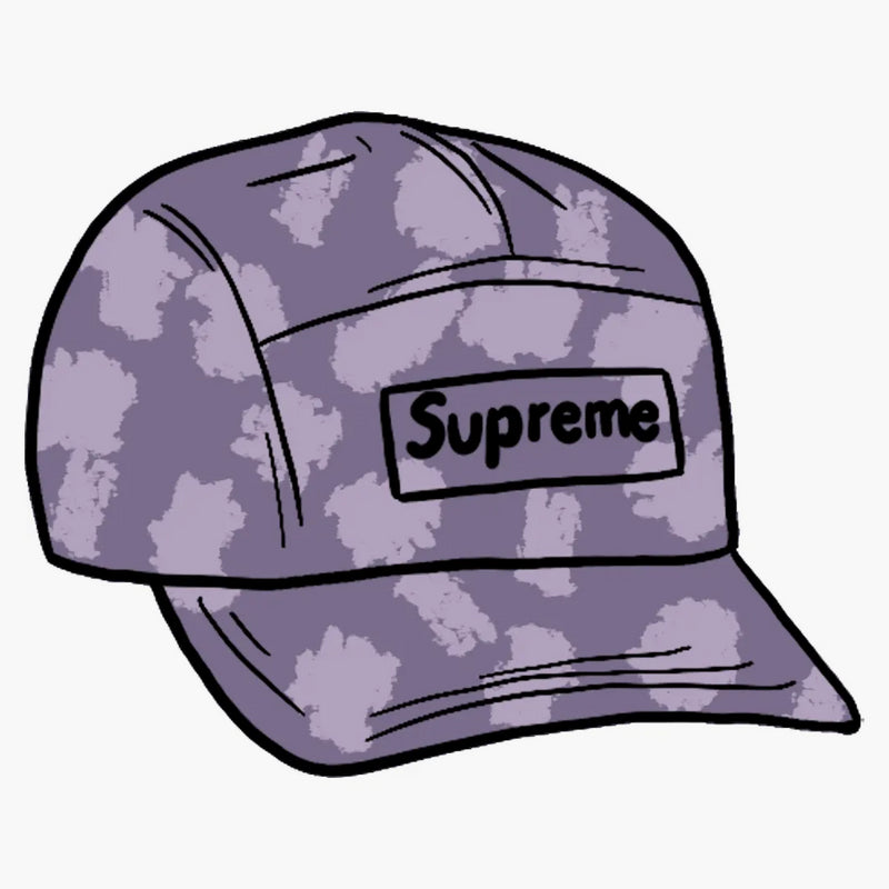 Supreme Satin Digi Camo Camp Cap Light Purple