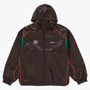 Supreme Satin Hooded Track Jacket Brown